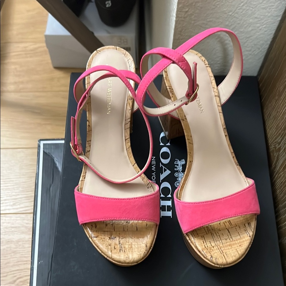 Stuart Weitzman Pink Platform Sandals